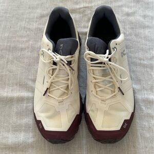 On Running White and Purple Waterproof Running Shoes